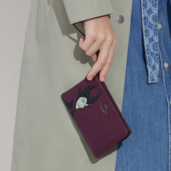 Disney X Coach Corner Zip Wristlet With Maleficent Motif - Picture 3 of 3
